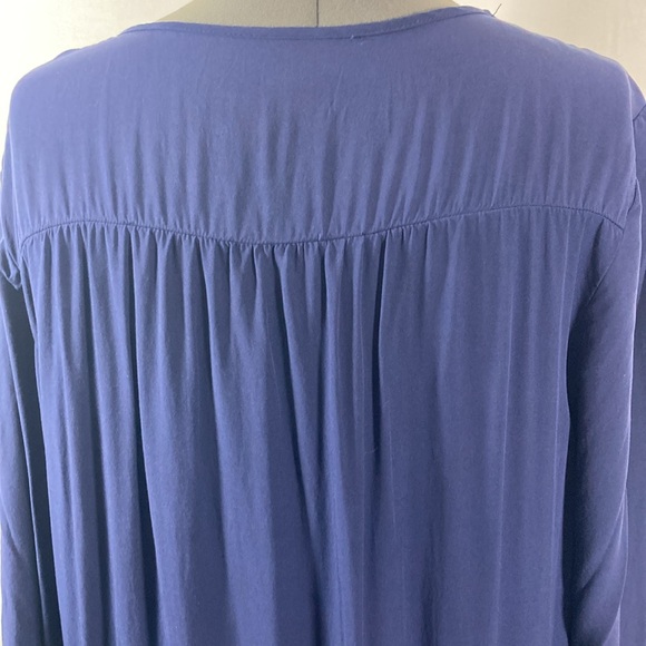 Old Navy Dress Women Size Large Navy Long Sleeve Pleat Neckline Ruffle Detail - Picture 7 of 10